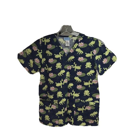 Lot of 6 Womens Uniform Medical Pullover Scrub Tops Shirts XS Pockets Cotton - Picture 1 of 12